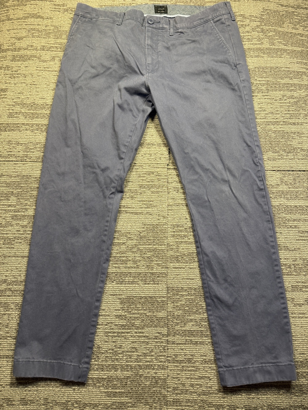 J.Crew 484 Slim Pants Mens 33x30 Blue Chino Flat Front Tapered Leg Casual